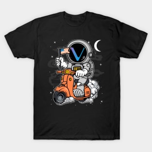 Astronaut Scooter Vechain VET Coin To The Moon Crypto Token Cryptocurrency Blockchain Wallet Birthday Gift For Men Women Kids T-Shirt